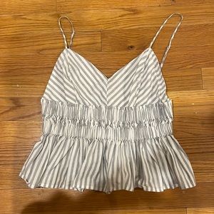 Express blue and white flowy tank top